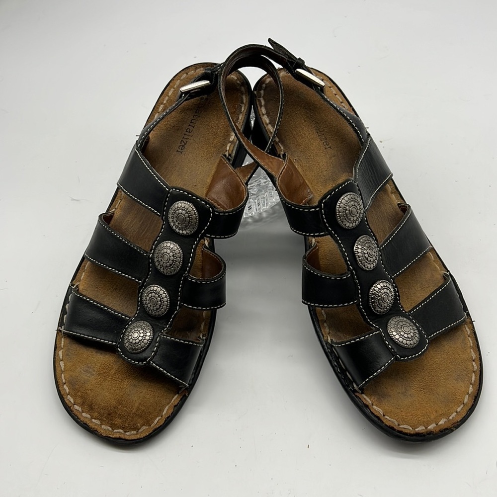 Naturalizer Black Leather Strappy Sandals size 8.5